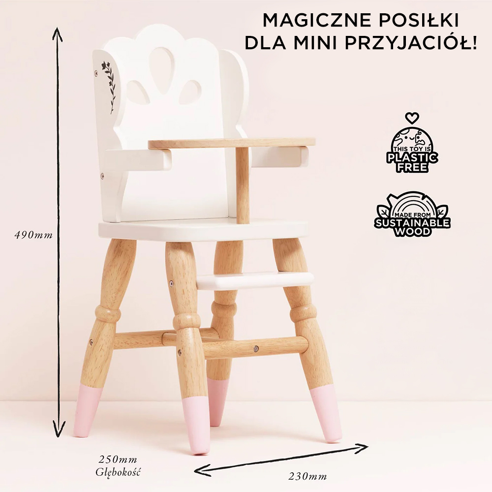 Drewniane krzesełko do karmienia lalek | Le Toy Van