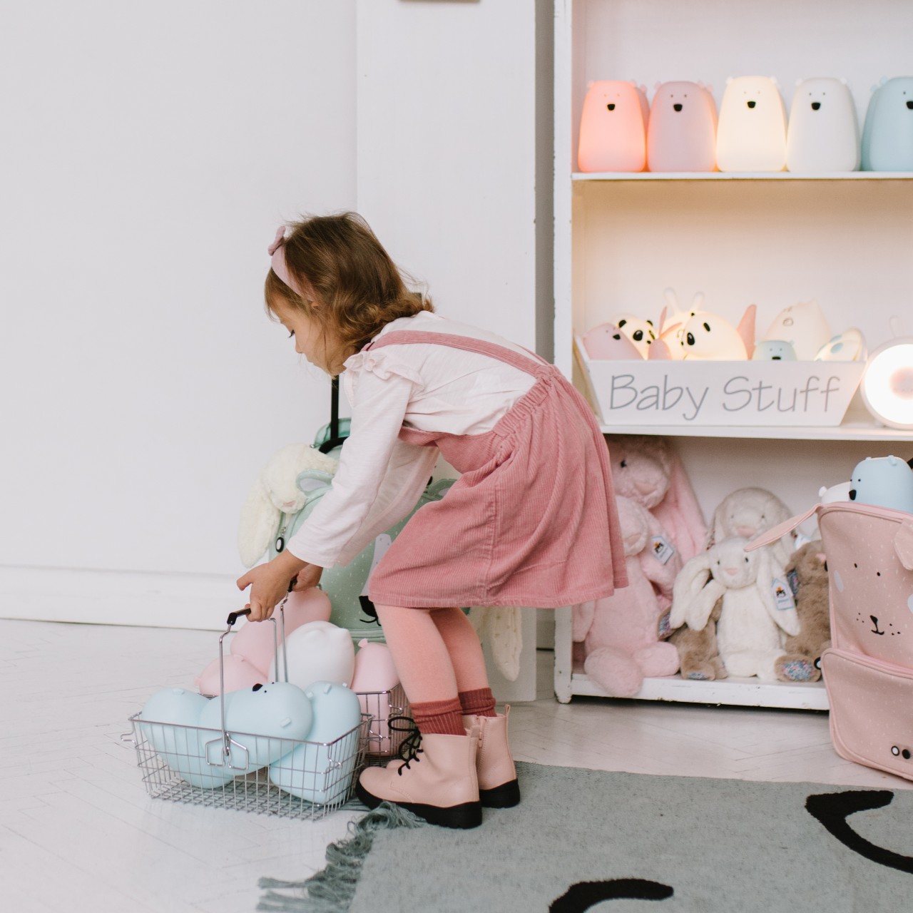 Rabbit&Friends Lampka Miś duży różowa | 0+