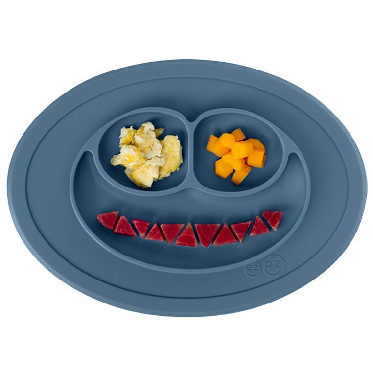 EZPZ Mini Mat Talerzyk z Podkładką 2w1 Ciemny Niebieski