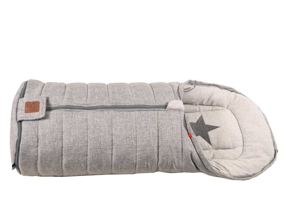 Kaiser Śpiworek SHINNY MELANGE jasnoszary 0+