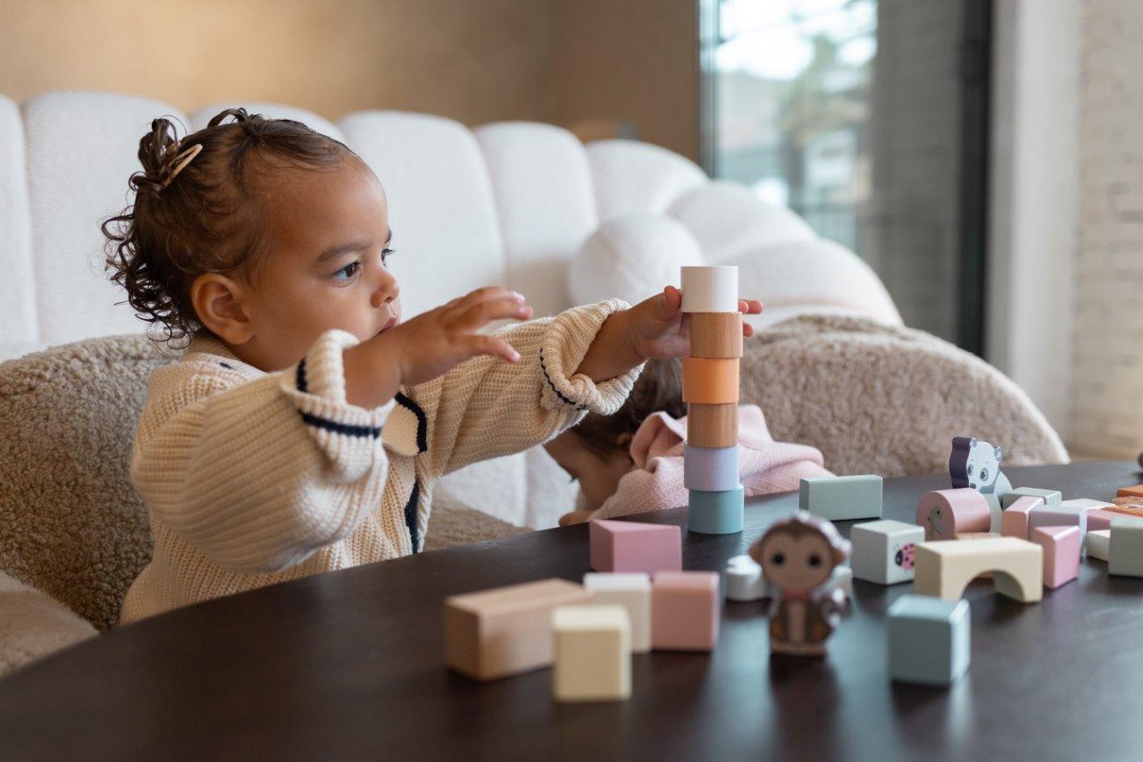 Joueco Drewniane Klocki The Wildies Family 50 el. 12m+