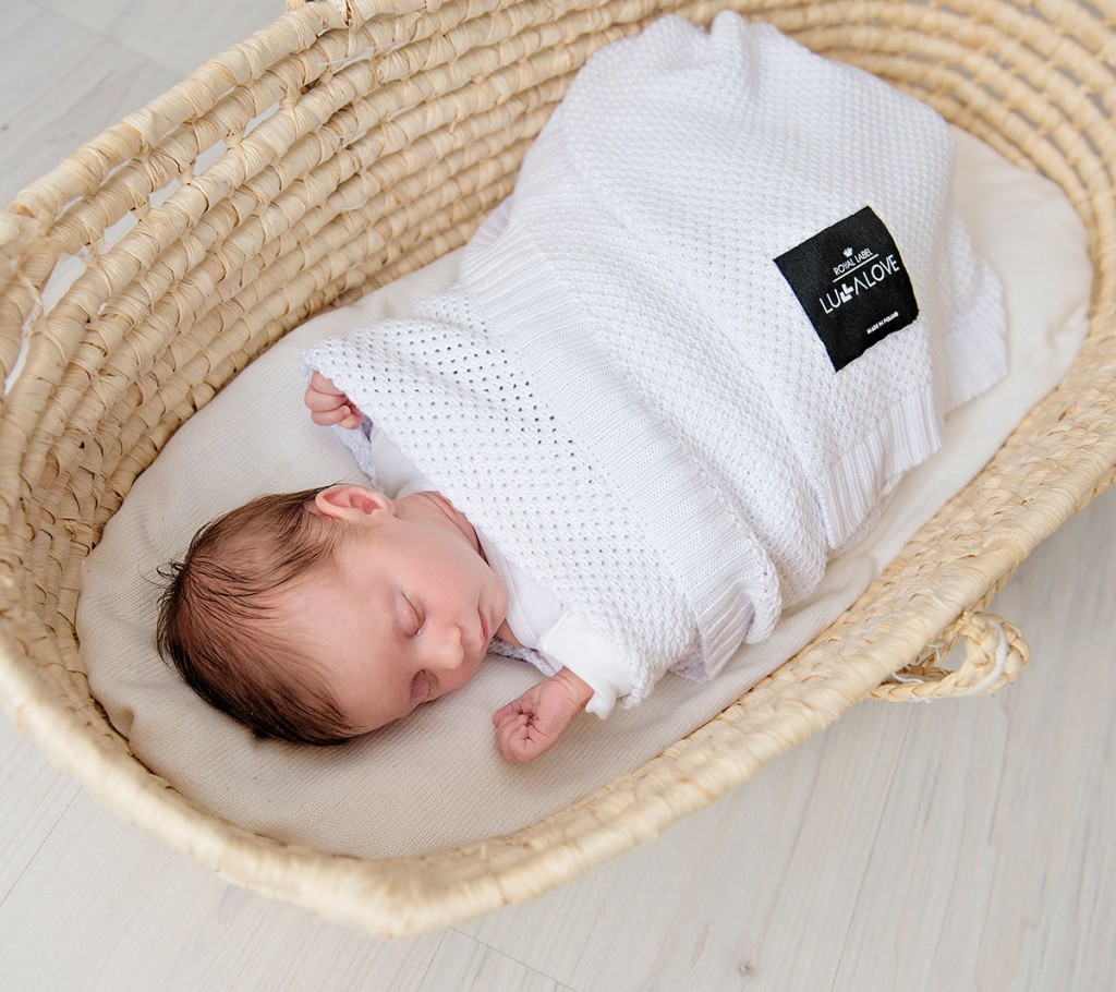 Lullalove Koc Bambusowy Biel 75x100cm 0+