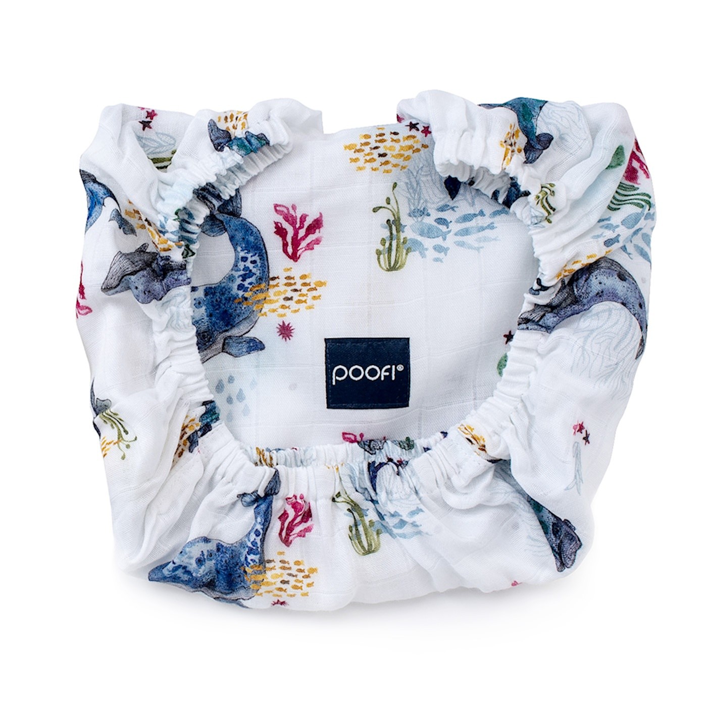 Poofi Prześcieradło Muślinowe do Gondoli Wieloryby 0+