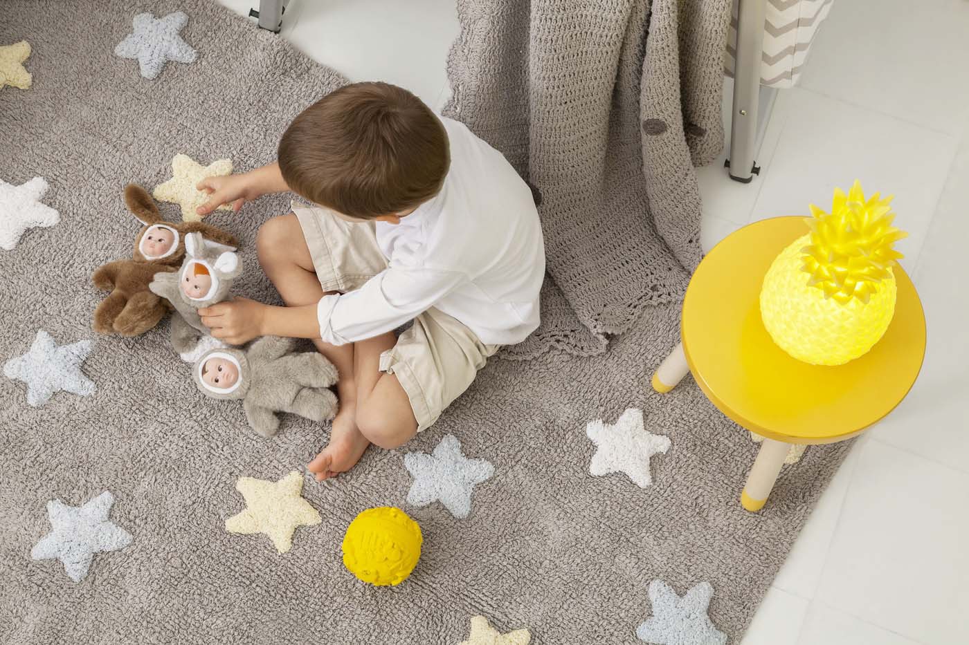 Lorena Canals Dywan Stars Grey Blue 120x160 cm | Prać w pralce