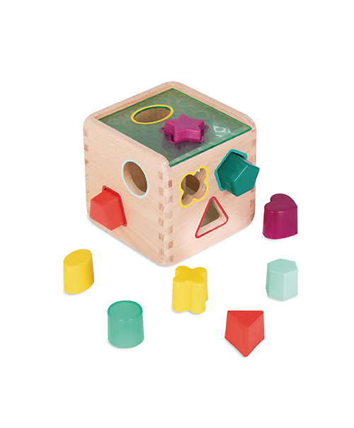 Btoys Drewniana Kostka Sorter Kształtów i Kolorów 18m+