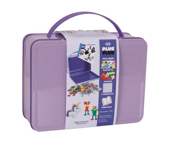 Plus-Plus Klocki Metalowa Walizka Mini 600el Pastel/Neon 3+