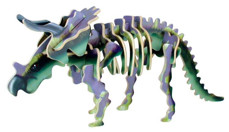 Geo kids Puzzle 3D Triceratops Drewniane 7+