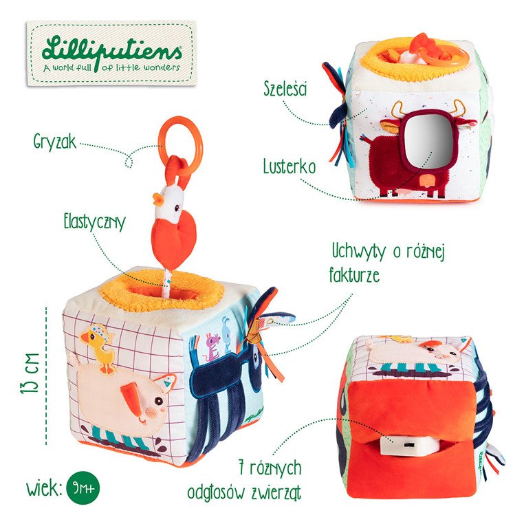 Lilliputiens Kostka Aktywizująca Farma 9m+ Wielofunkcyjna