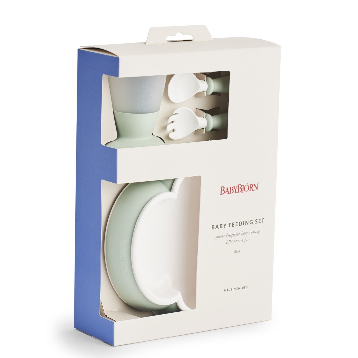 BabyBjörn Zestaw do karmienia Powder Green 4m+