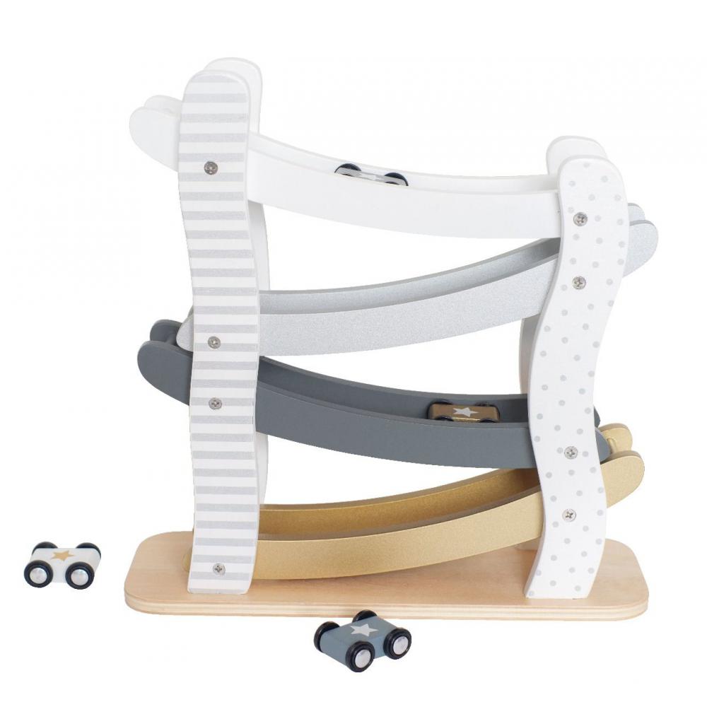 JaBaDaBaDo Drewniana Zjeżdżalnia dla Aut Srebrno-Szara 18m+