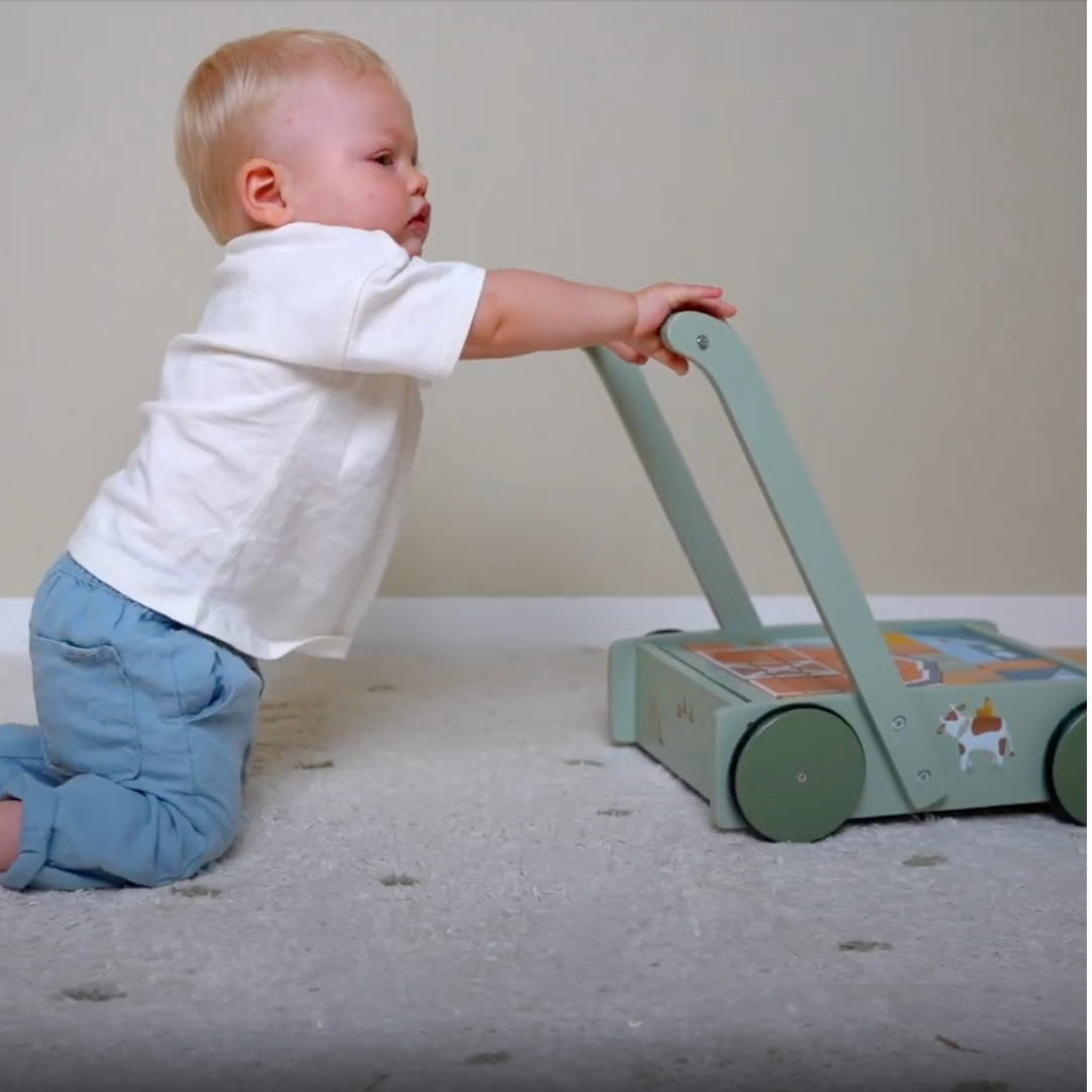 Little Dutch Wózek z klockami Little Farm 1+ | Edukacyjny