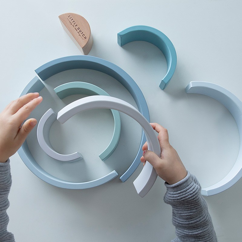 Little Dutch Tęcza Drewniana Błękitna 8el 1+