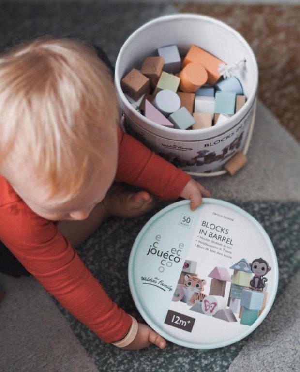 Joueco Drewniane Klocki The Wildies Family 50 el. 12m+