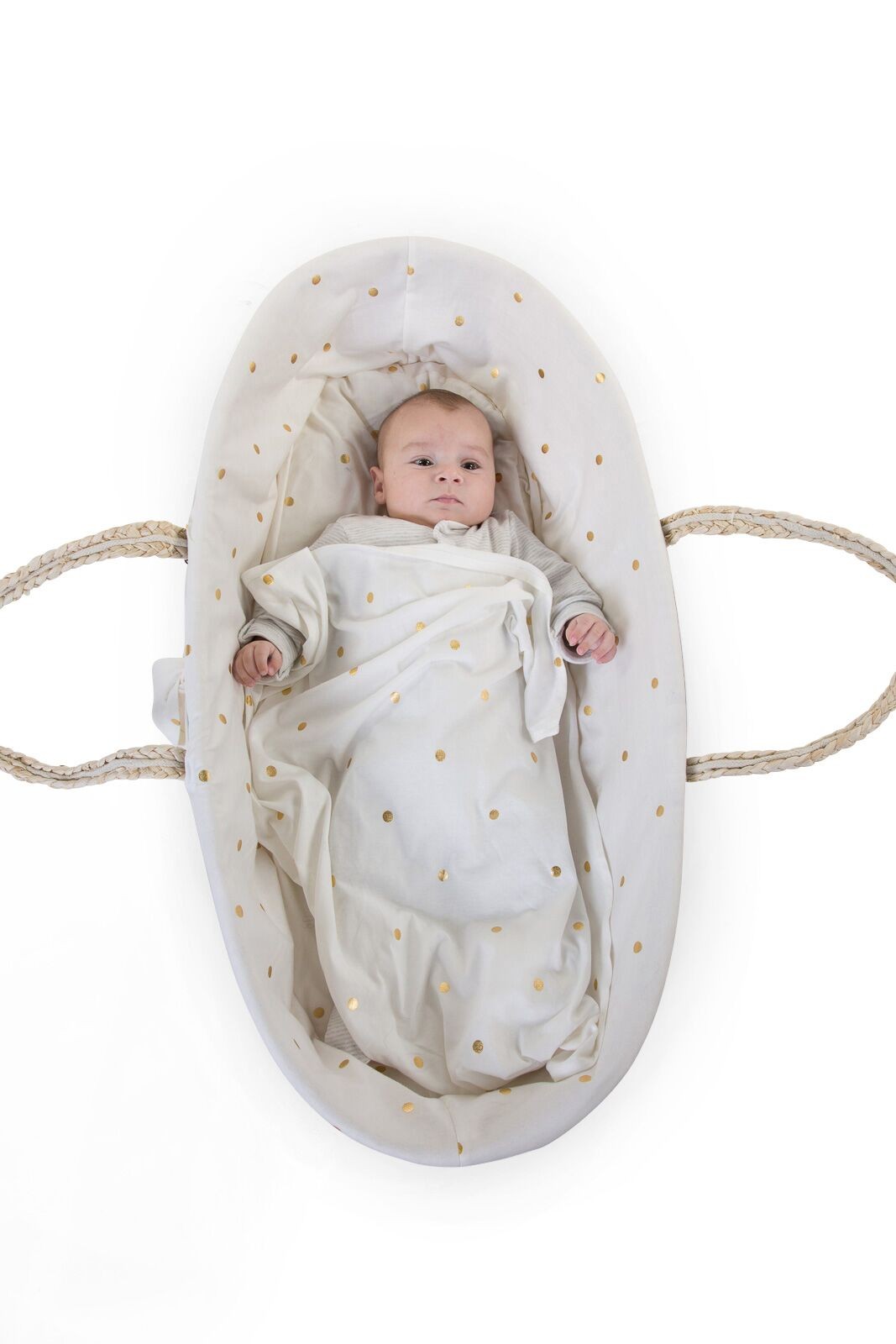 Childhome Pokrowiec do kosza Mojżesza Jersey Gold Dots