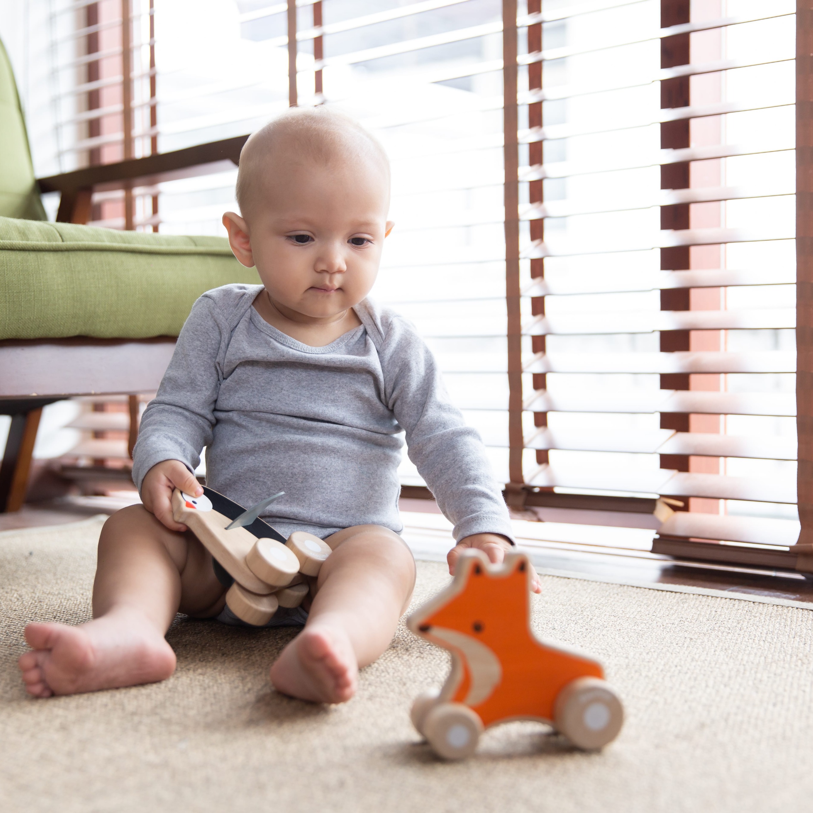 Plan Toys Lis na kółkach 12m+