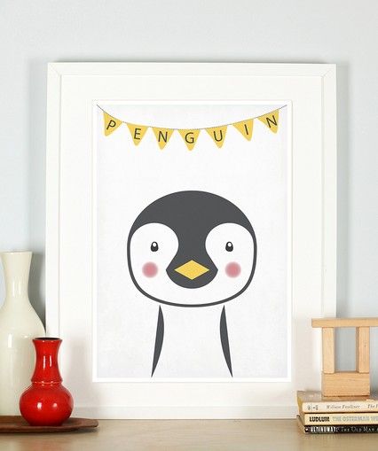 Plakat Pingwin A4 - Dekoracja Pokoju Dziecięcego