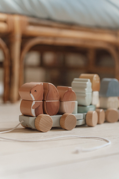 Little Dutch Drewniany Pociąg Wiewiórka 18 el. 18m+