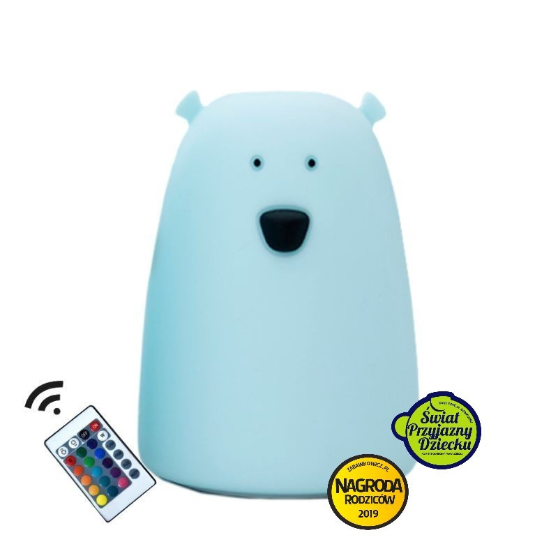 Rabbit&Friends, Lampka miś niebieska z pilotem