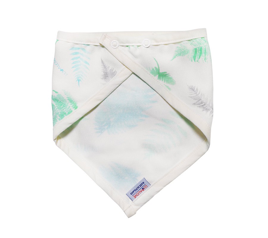 Lullalove Śliniaczek Apaszka Paprocie Mięta 0+ | Fabryka Wafelków