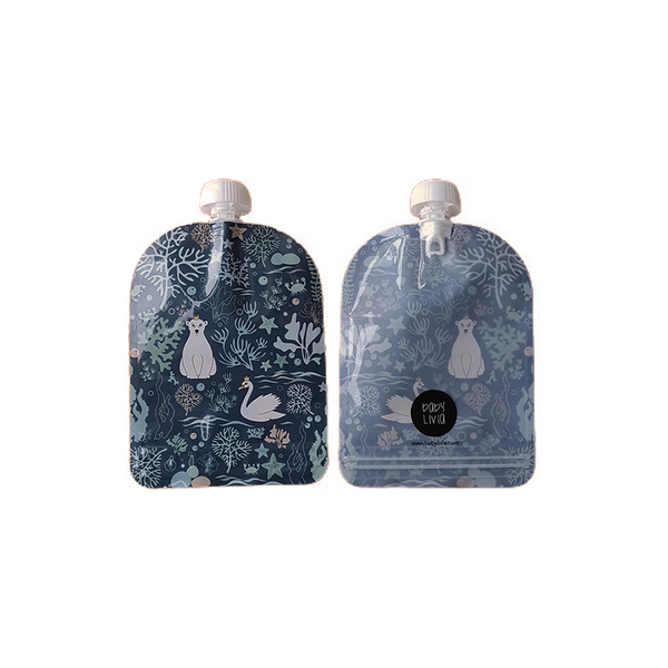 Baby Livia Wielorazowe Saszetki na Pokarm Ocean 6 sztuk