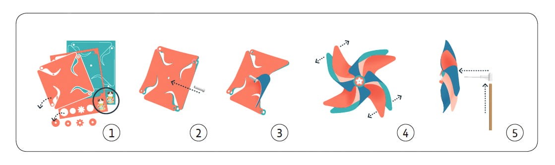 Djeco Zestaw DIY Wiatraki Sweet 5+