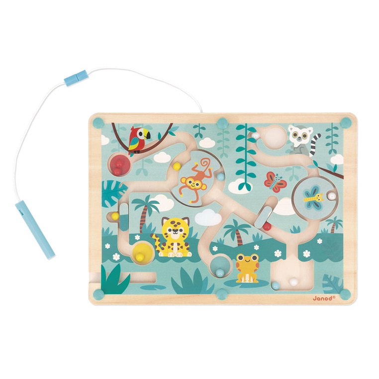 Janod Magnetyczny Labirynt Tropik Gra Zręcznościowa Drewniana 2+