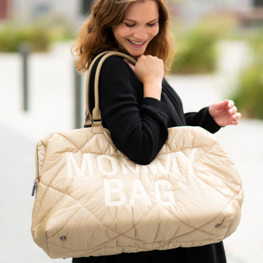 Childhome Torba Mommy Bag Pikowana Beżowa | Organizer