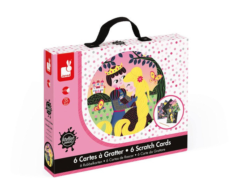 Janod Karty do zdrapywania Bajka o Roszpunce 6+