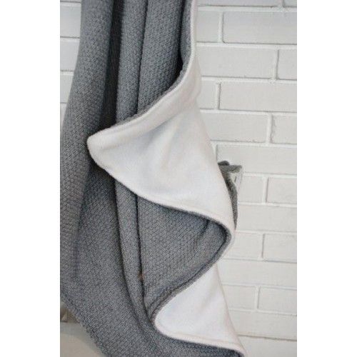 Effii Duży Wełniany Koc 75x110cm Szary/Biały 0+