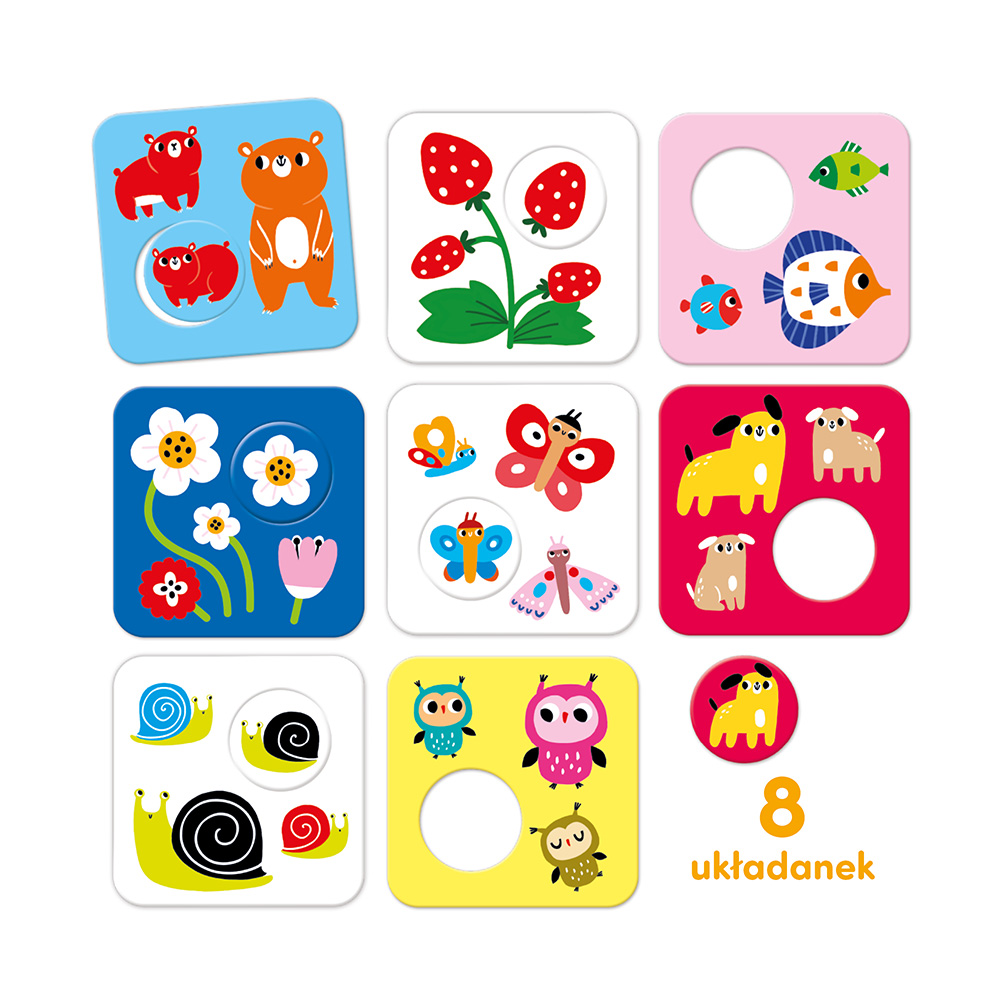 CzuCzu Puzzle kontrastowe z dziurką 15 mies.+