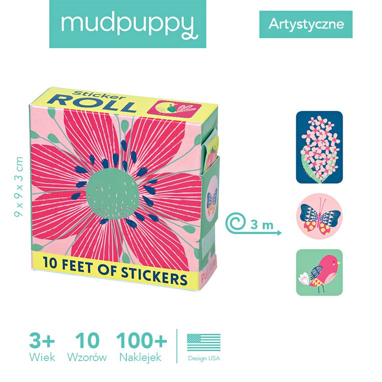 Mudpuppy Naklejki Ogród 100 szt. - Kreatywne 3+