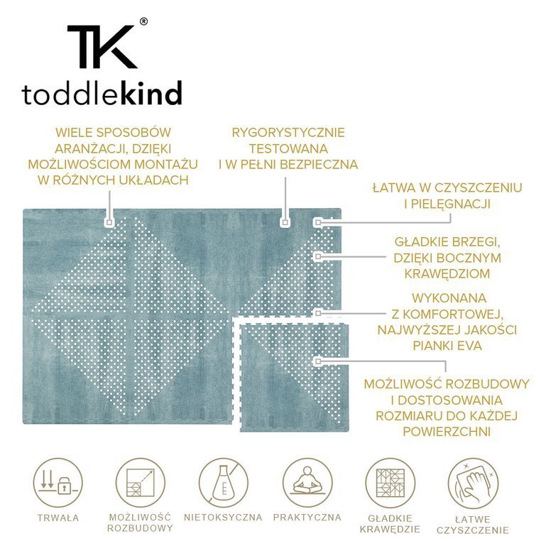 Toddlekind Mata Piankowa Puzzle Earth Marine Blue 0+ | Fabryka Wafelków