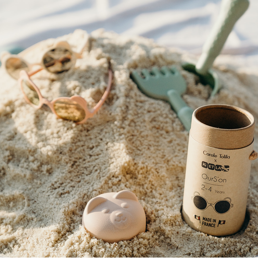 Ki ET LA Okulary przeciwsłoneczne OURS'ON 2-4 lata Peach