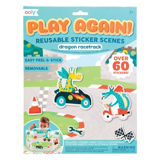 Ooly, Naklejki Wielorazowe Play Again - Wyścigi Smoków
