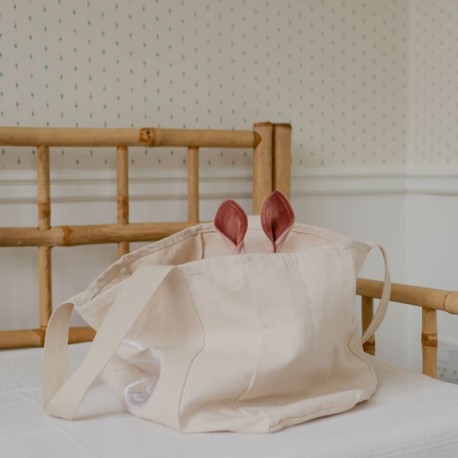 Bibs, Cuddle Cloth Kangaroo, Pieluszka przytulanka z zawieszką na smoczek -  Ivory