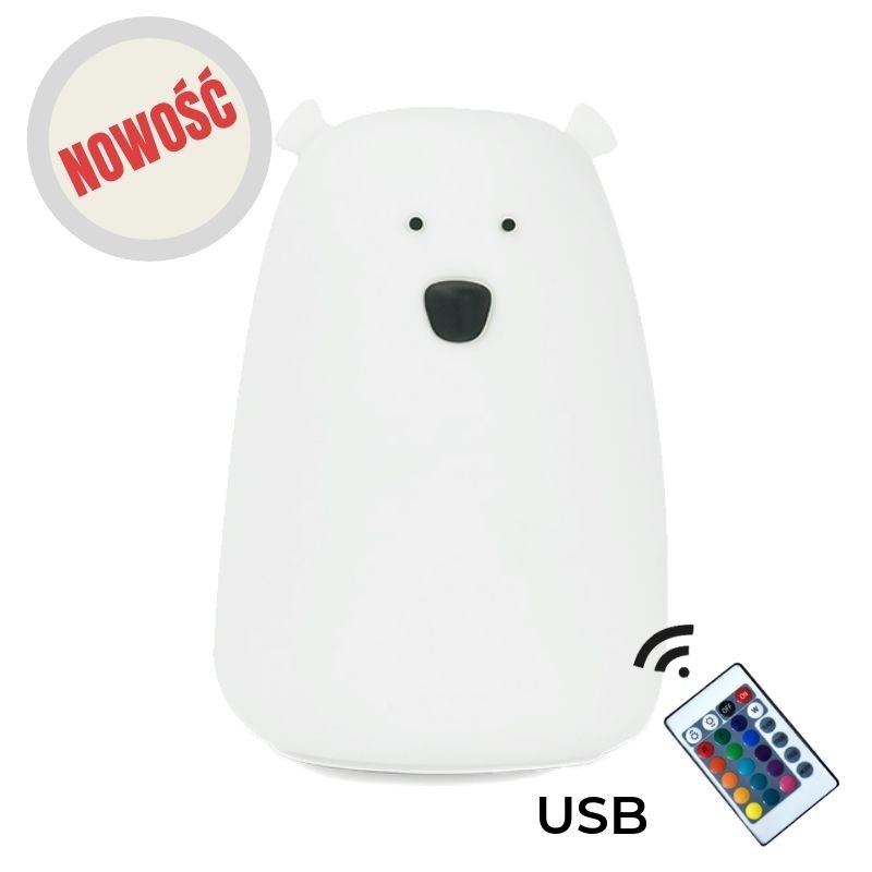 Rabbit&Friends, Lampka miś biała z pilotem