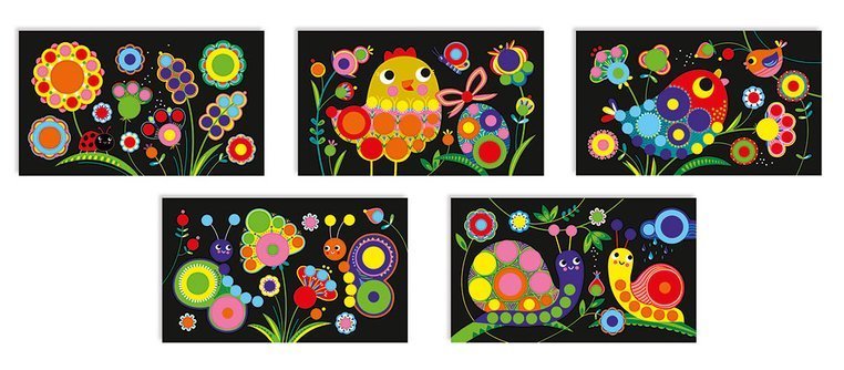 Janod Zestaw kreatywny Okrągłe naklejki Wiosna 3+