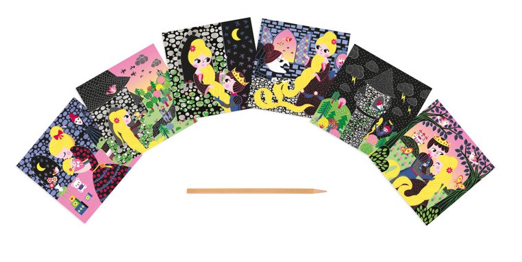 Janod Karty do zdrapywania Bajka o Roszpunce 6+