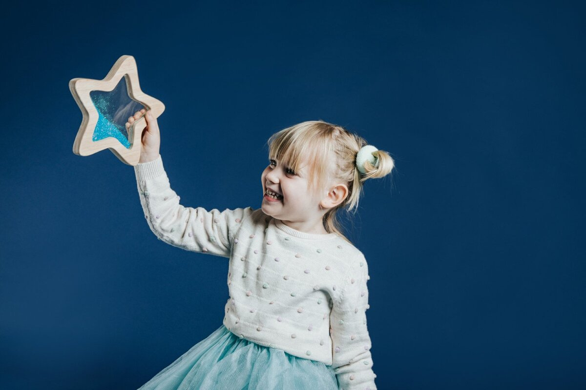 Petit Boum Sensoryczna Gwiazda Świecąca 6m+ Niebieska