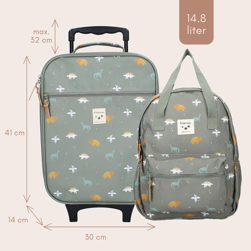 KIDZROOM  Walizka dla dzieci Small Dino Green