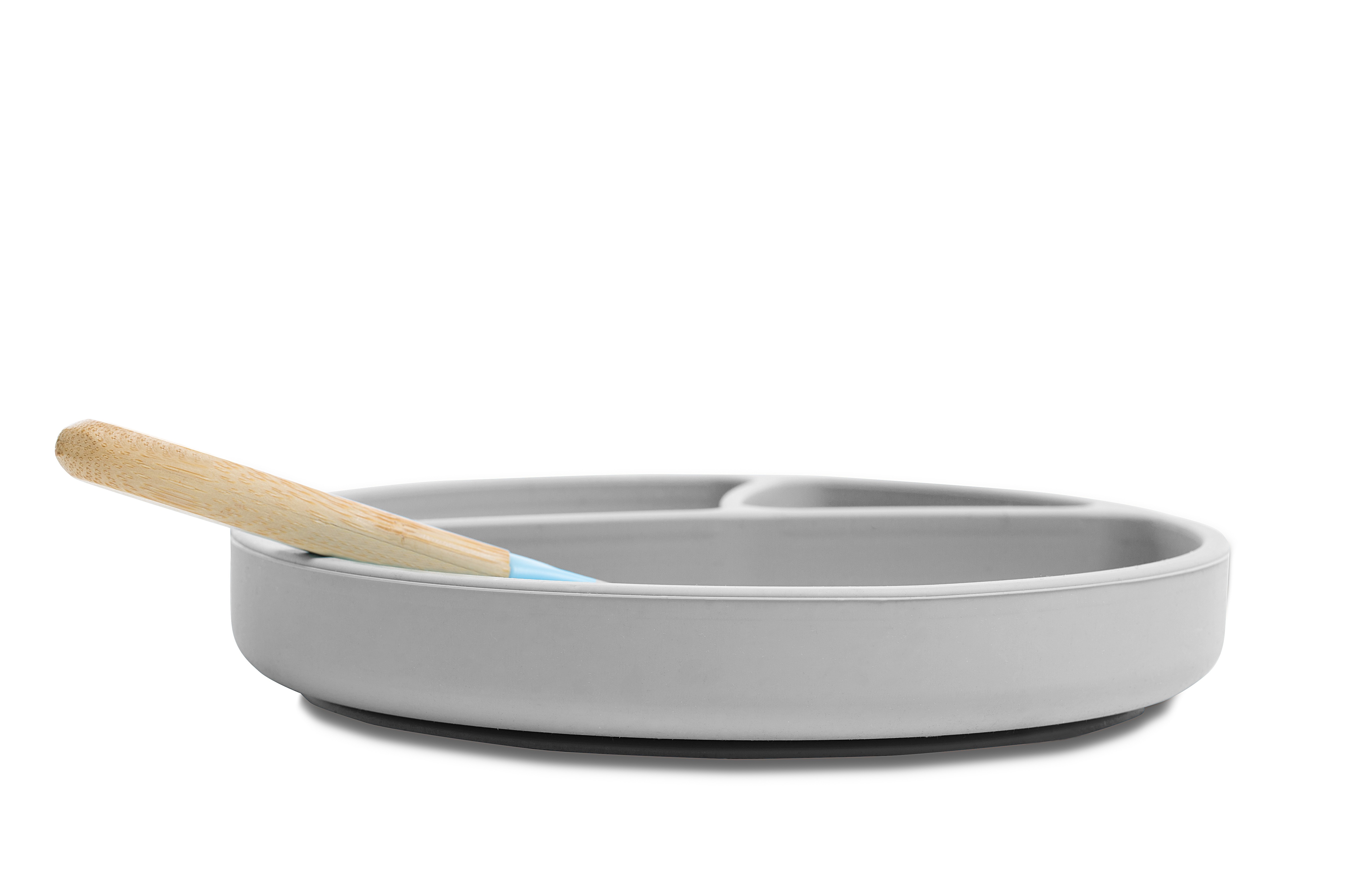 Minikoioi Talerzyk Silikonowy z Przyssawką Szary 6m+