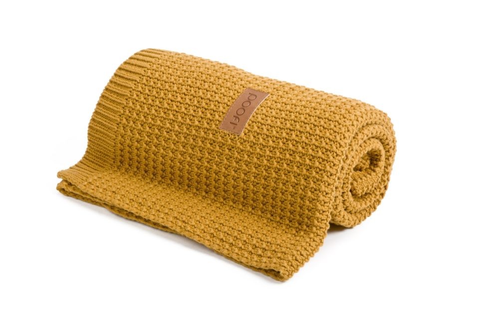 Poofi, Kocyk tkany  Organic & Color musztarda