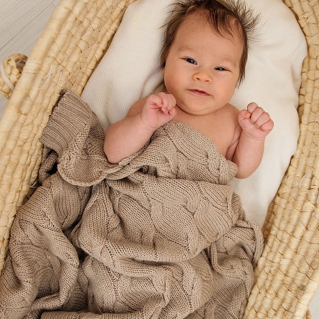 Lullalove Kocyk z wełny merino kokos 80x100 cm