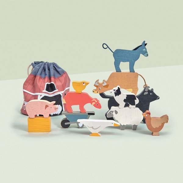 Tender Leaf Toys Figurki Zwierzęta Zagrodowe Drewniane 1+