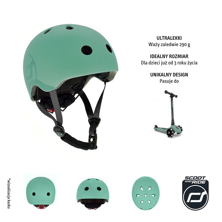 Scootandride Kask S-M 3+ Forest