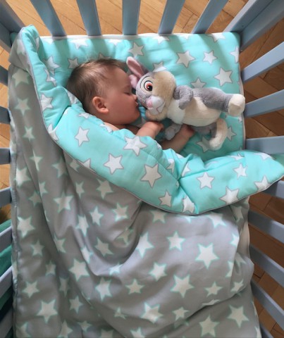 Pościel Dziecięca Mint & Grey Stars 100x135cm Lamps&Co