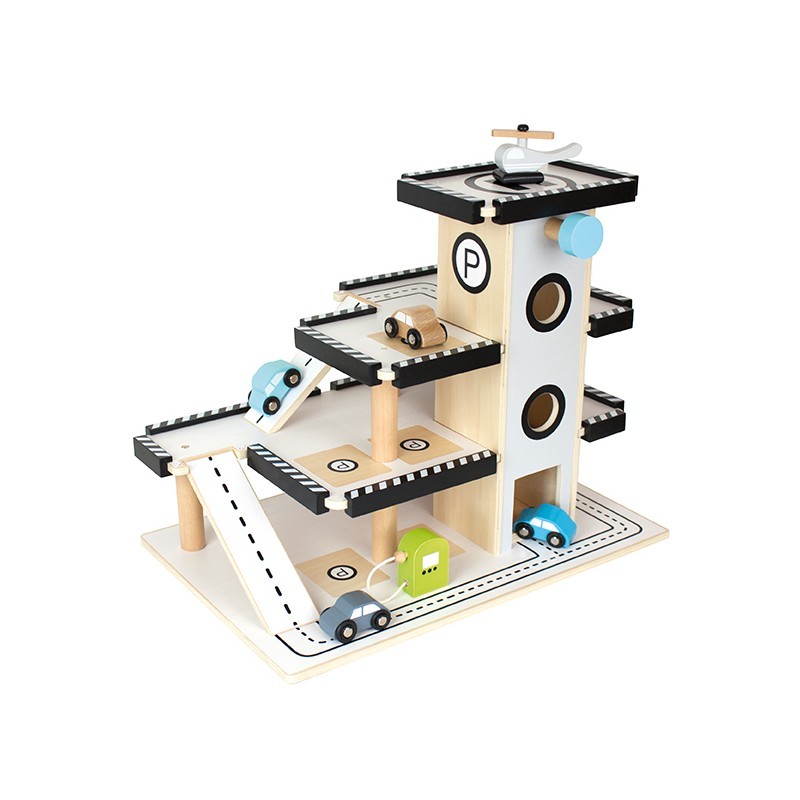 JaBaDaBaDo Drewniany Parking Wielopoziomowy 2+ | Garaż z Autami