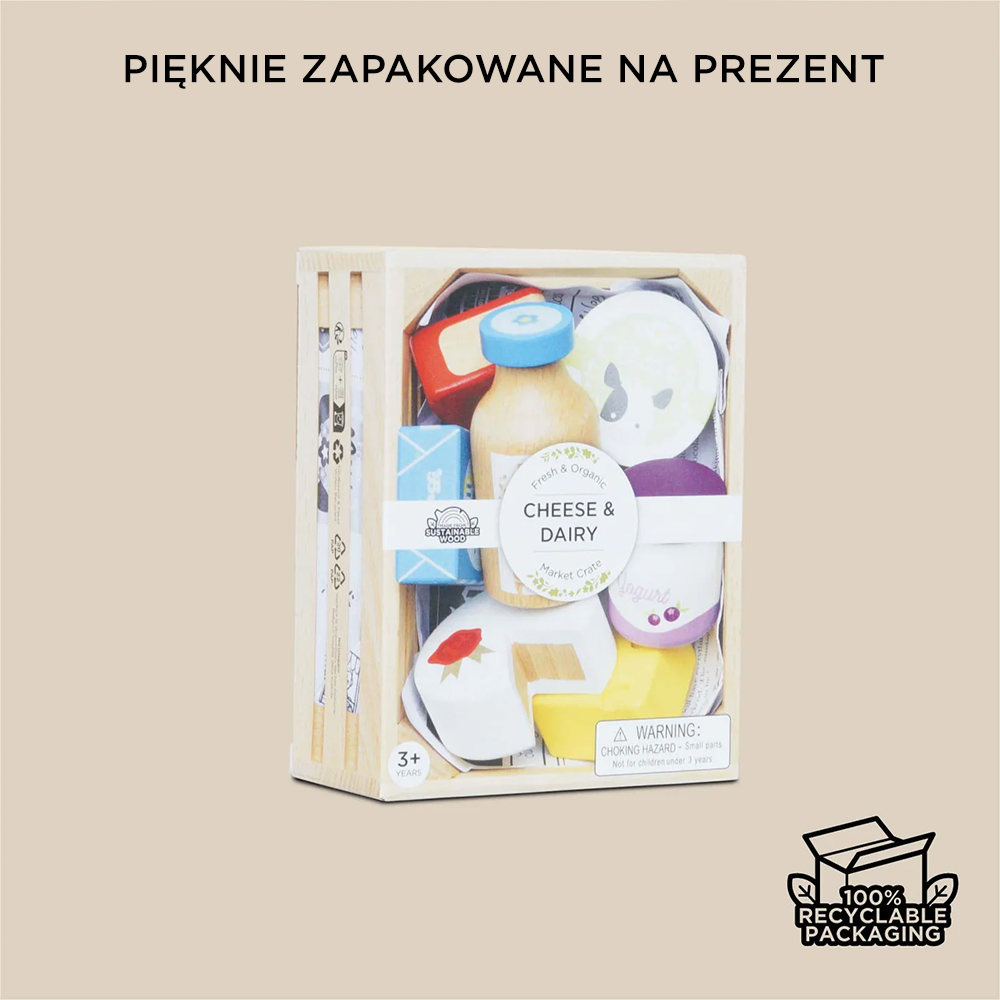 Le Toy Van Drewniany zestaw do zabawy w sklep – nabiał 2+