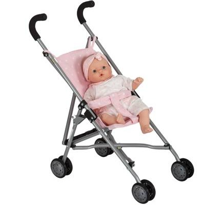 Barrutoys, Wózek spacerówka Różowy w białe gwiazdki