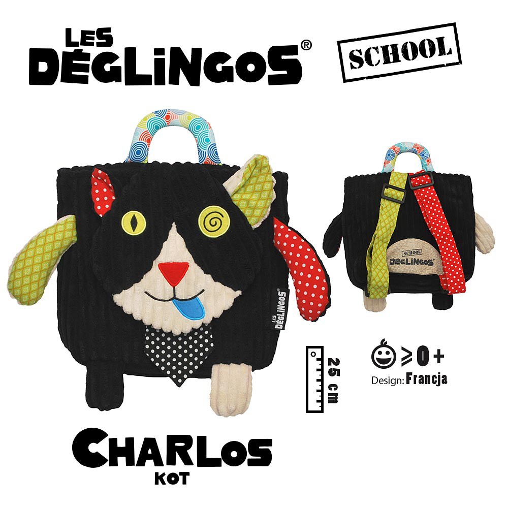 Les Deglingos Plecak Kot Charlos 0+ Sztruks